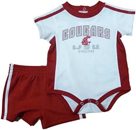 Washington State Cougars Infant Boys Red WSU Shorts & Creeper T-Shirt Set