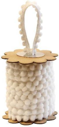 Deva Designs Pom Pom Ribbon Spool - 5 metres of Mini Pom Pom in White