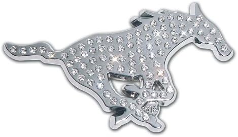 SMU Southern Methodist University Mustangs Austrian Crystals & Chrome NCAA College Sports Premium Metal Car Truck Motorcycle Emblem