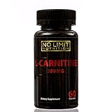 No Limit Nutrition L-Carnitine 500 MG Weight Loss Supplement 60 Capsules - Metabolism Booster - Healthy Heart - Immune System Support