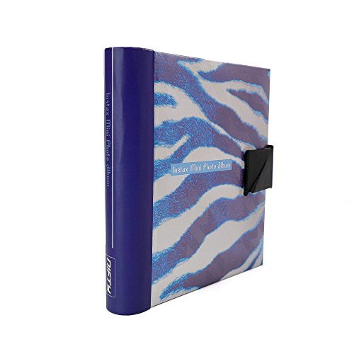 Nifty NIAL-NWS02PP NIFTY Instax Mini and Polaroid 300 Photo Album Purple and White Zebra (Holds 84 Photos) (Purple with White)