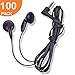 Maeline Bulk Earphones with 3.5 mm Headphone Plug - 100 Pack Wholesale Bundle - Black
