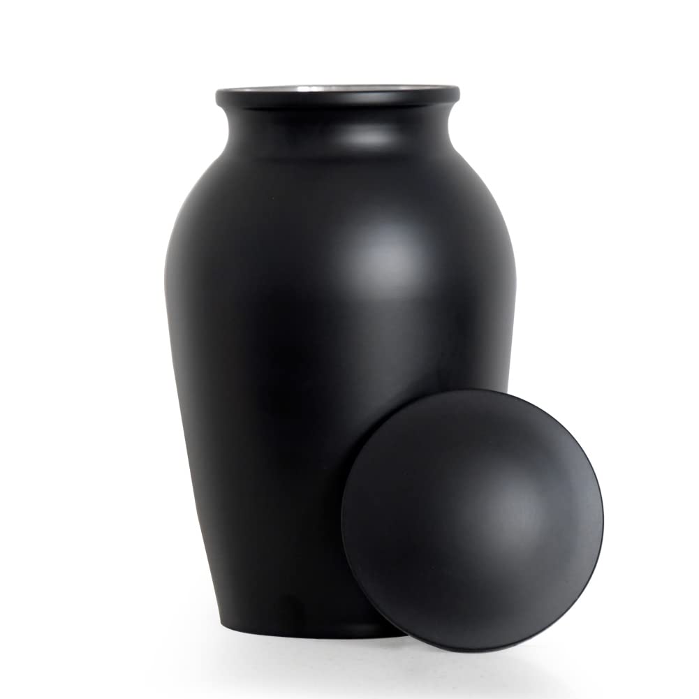 MAKEY'S Memorial Pet Cremation Urns for Dogs Ashes, Dog Keepsake Urns for Ashes, Black Pet Urn-Large