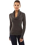 PattyBoutik Women's Cowl Neck Slit High-low Hem Sweater