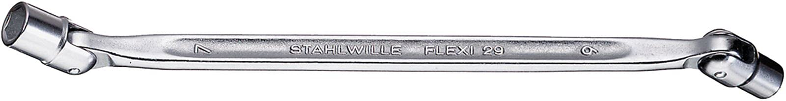 Stahlwille 43010607 Flexi 29 Double Ended Flexi-Joint Spanner, Hexagon, 6mm x 7mm Opening, 180mm Length, Pack of 10 — image 1