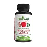 Organic Apple Cider Vinegar Pills - 1200mg, with Cayenne Pepper Powder - All Natural Digestion, Gut and Metabolism Health Supplement for Detoxes and Cleanses - 120 Vegetable Capsules - ForestLeaf