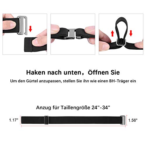 WERFORU No Show Stretchgürtel mit flacher Schnalle Unsichtbarer elastischer verstellbarer Gürtel für Frauen