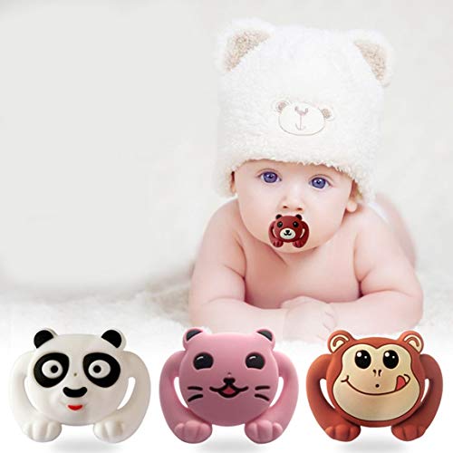 Silicone Funny Baby Pacifier Dummy Nipple Teethers Appease Toy Toddler Pacy Orthodontic Teat Infant Christmas Gift Baby Care - Brown