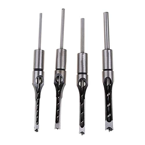 Square Hole Mortiser Drill Bit Hole Drill Guide Positioner Mortising Chisel Drill for DIY Woodworking Electric Drill Tools