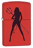 Zippo Custom Lighter: Devil Girl Silhouette - Red