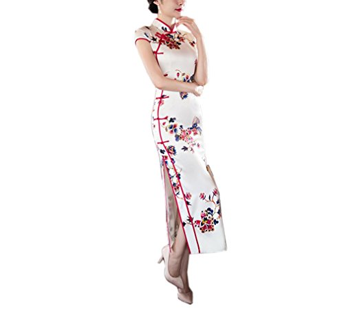 XueXian(TM) Women's Summer Chinese Traditional Cheongsam Long Qipao Dress Party Gown