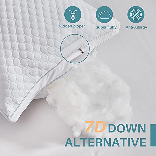 Oubonun Long Pillow for Bed, Adjustable Firm Body Pillow, Supportive Fluffy Large Pillow for