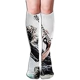 Unisex Knee High Long Socks Guitar Playing Picture