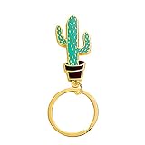 Demarkt Cute Cactus Keychain Hanging Ornament Purse Bag Keyrings for Women (Cactus F)