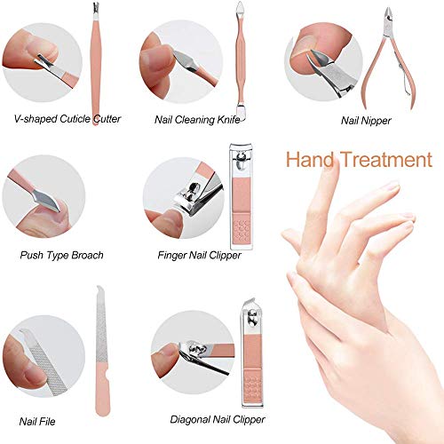 Nail Clippers Set Manicure Pedicure Kit - Manicure Set Women Professional Stainless Steel Pedicure Nail Clipper Tools With Grooming Travel Leather (7 in 1) - Thumbnail 3
