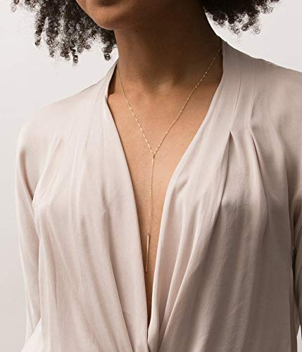 choice of all Long Lariat Y Pendant Necklace for Women Bar Pendant Necklace Jewelry (B:rose gold circle bar) - Thumbnail 5