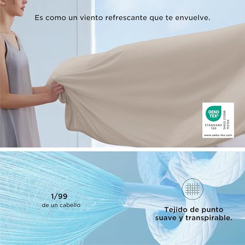 Bedsure Summer Cooling Blanket, 130 x 170 cm, Beige