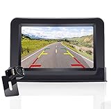 DoHonest Backup Camera and Monitor Kit HD 720P Easy Installation for Car/Suv/Pickup/Truck/Van/RV/Trailer Single Power Rear View System Driving/Reversing Use IP68 Waterproof Night Vision