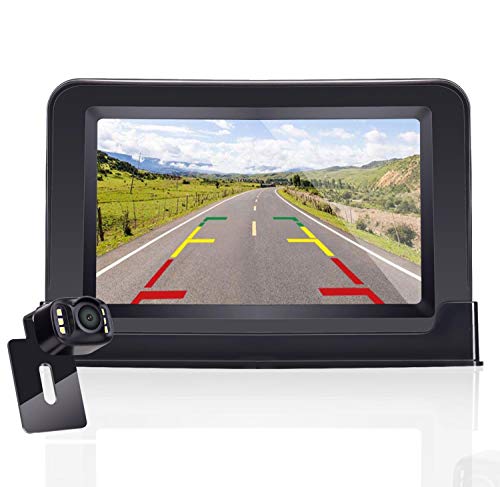 DoHonest Backup Camera and Monitor Kit HD 720P Easy Installation for Car/Suv/Pickup/Truck/Van/RV/Trailer Single Power Rear View System Driving/Reversing Use IP68 Waterproof Night Vision