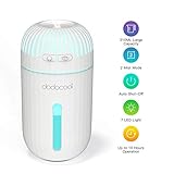 dodocool USB Car Humidifier, 310ml Ultrasonic Car Diffuser Portable Mini Cool Mist Humidifier Two Mode Air Humidifier with 7 Color LED Lights, Mute and Auto Shut-Off Suit for Home Office Travel