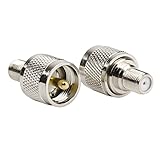 UHF Male to F Female - (Pack of 2) Eagles(TM) RF Coaxial Coax Adapter,UHF Male PL-259 Jack Connector for TV Antenna, RG-6 Cable, Wireless LAN Devices, Wi-Fi Radios External Antenna