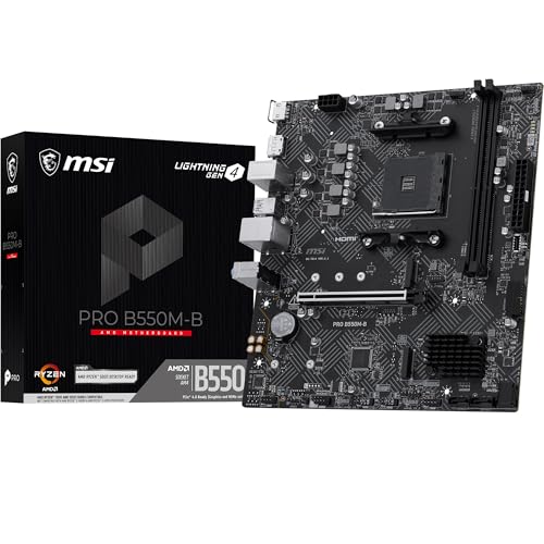 MSI PRO B550M-B Motherboard, mATX - Ryzen 5000/4000/3000, AM4, DDR4, PCIe4
