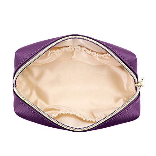 Gonex Small Makeup Bag for Purse PU Vegan Leather Travel Cosmetic Pouch Toiletry Bag for Women Girls Gifts Portable Water-Resistant Daily Storage Organzier Purple 3 Gonex Small Makeup Bag for Purse PU Vegan Leather Travel Cosmetic Pouch Toiletry Bag for Women Girls Gifts Portable Water-Resistant Daily Storage Organzier Purple
