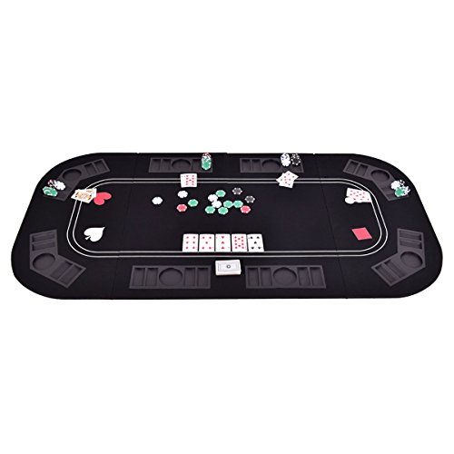 image for COLIBROX--3in1 Folding 8 Player Blackjack Craps Poker Table Top & Carr