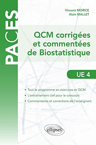 QCM corrigées et commentées de biostatistique
