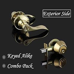 Keyed Alike Front Door Entry Lever with Double