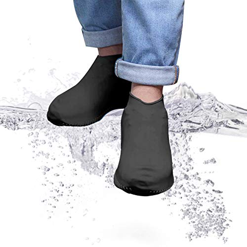 HXAS Silicone Waterproof Shoe Covers, Rain Shoe Covers,Foldable Reusable Non-Slip Snow Overshoe Outd HXAS Silicone Waterproof Shoe Covers, Rain Shoe Covers,Foldable Reusable Non-Slip Snow Overshoe Outd