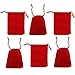 Shukii 50pcs Velvet Cloth Jewelry Pouches Drawstring Bags Candy jewlery bag Pouch Christmas Wedding velvet bags (red, 2
