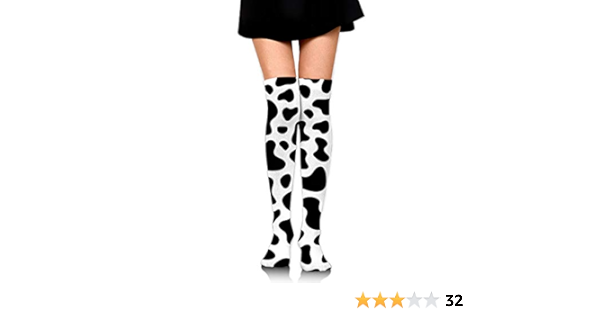 cow print thigh high boots