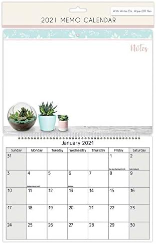 2021 spiral calendar 2021 Spiral Bound Memo Board Calendar Write On Wipe Off Pen Cactus Amazon Co Uk Kitchen Home 2021 spiral calendar