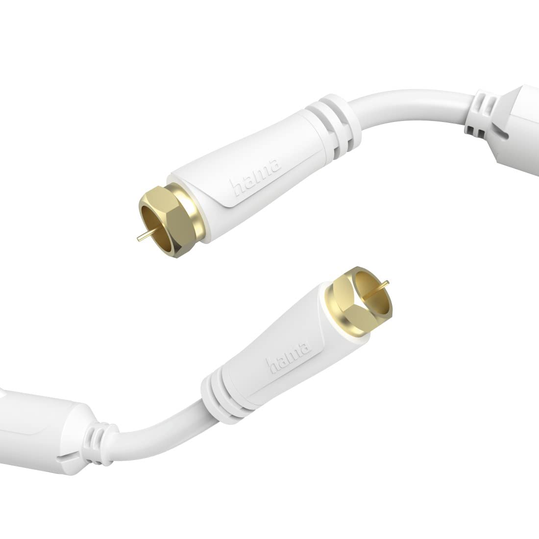 Hama 205251 Satellite Connection Cable F Plug to F Plug Gold-Plated 1.5 m 100 dB, White