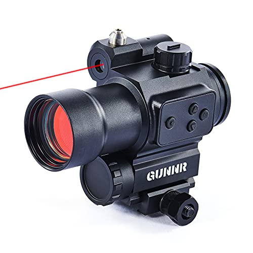 GUNNR Red Dot Sight with Red Laser, 1x29 Reflex Sight with 3MOA Red Dot