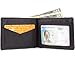 Big Skinny Men's Compact Sports Leather Bi-Fold Slim Wallet, Holds Up to 20 Cards, Black