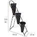 ZENGAI Plant Flower Stand Iron Art Flower Shop Shelf Flower Bucket Storage Simple and Generous, 3 Layers Plant Container (Color : Black, Size : 65x25x100cm)thumb 2