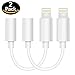 (2 pack) Lampari lightning to 3.5mm headphone jack aux adapter for iPhone 7 / 7 Plus -(iOS 10.2 ,10.3) White