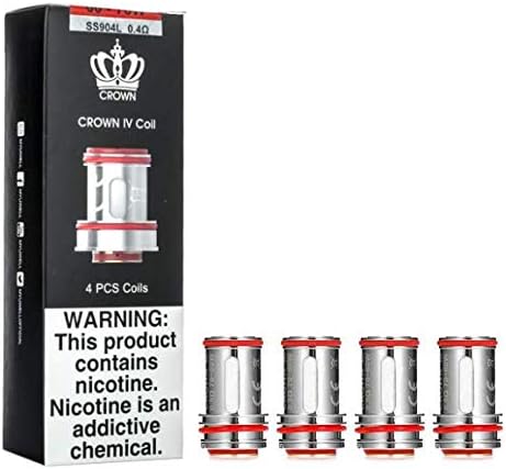 100% Genuine Uwell Crown IV (Uwell Crown 4) Coils with Angelite Vape Band ((4 Pack - 0.2 Ohms))