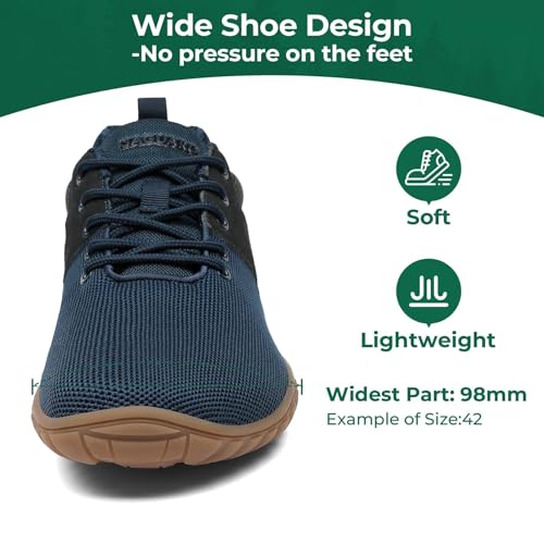 SAGUARO Wish Unisex Barefoot Shoes - Forest Outdoor Wide Toe Barefoot Shoes with Zero-Drop Sole Size 36-48