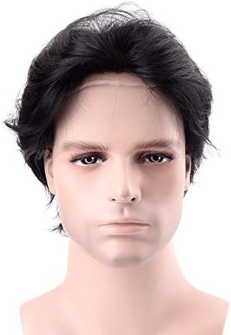 Lordhair 100% Human Hair Toupee for Men Jet Black 1# Hair Color 8ร10 Inches Mens Hair System