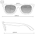 WearMe Pro -Square Horn Rimmed Soft Matte Frame Mirrored Lens Retro Sunglasses
