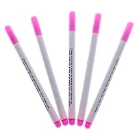 12 PACK Disappearing Ink Marking Pen, Air Water Erasable Pen/ Fabric Marker/ Temporary Marking/ Auto-Vanishing Pen for Cloth (Pink)
