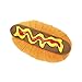 Coastal Pet Products Li'l Pals Plush and Vinyl Hotdog Dog Toy w/ Squeaker, Multicolored, 4.25