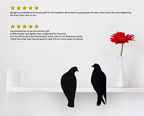 Artori Design Lovebirds | Decorative Art Metal Birds | Silhouettes Plaque | Romantic Presents Romantic Gifts for Her Pair of Doves