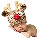 Bienvenu Christmas Santa's Reindeer Crochet Toddler Baby Hat Beanie Photo Prop,Small Brown