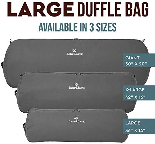 Large Duffle Bag - Grey 36"x14" - 90L - Canvas Military and Army Cargo Style Carryall Duffel for Men and Woman – College Student, Backpacking, Travel and Storage Shoulder Bag 5 Large Duffle Bag - Grey 36"x14" - 90L - Canvas Military and Army Cargo Style Carryall Duffel for Men and Woman – College Student, Backpacking, Travel and Storage Shoulder Bag