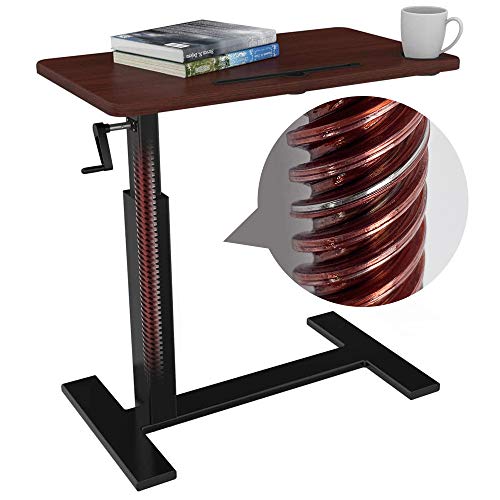 Overbed Table with Wheels, Balee Hospital Bed Table by Crank Height