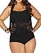 Papaya Wear Women's Retro High Waist Braided Fringe Top Bikini Swimwear Plus Size